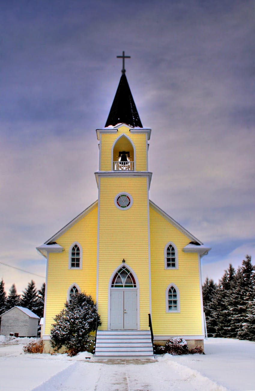 yellow and black church