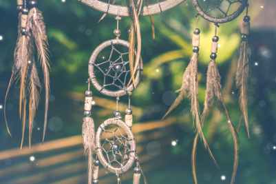selective focus photo of brown dreamcatcher