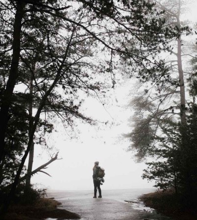 person standing on pathway