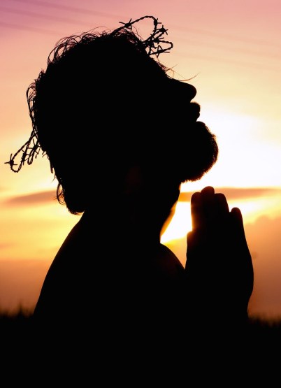 silhouette image of person praying