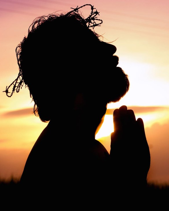 silhouette image of person praying