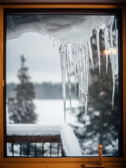 ice on window