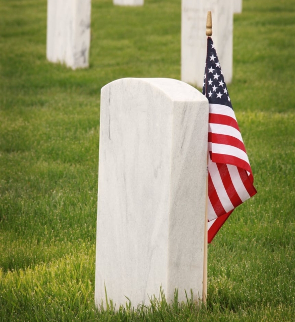 flag of u s a standing near tomb